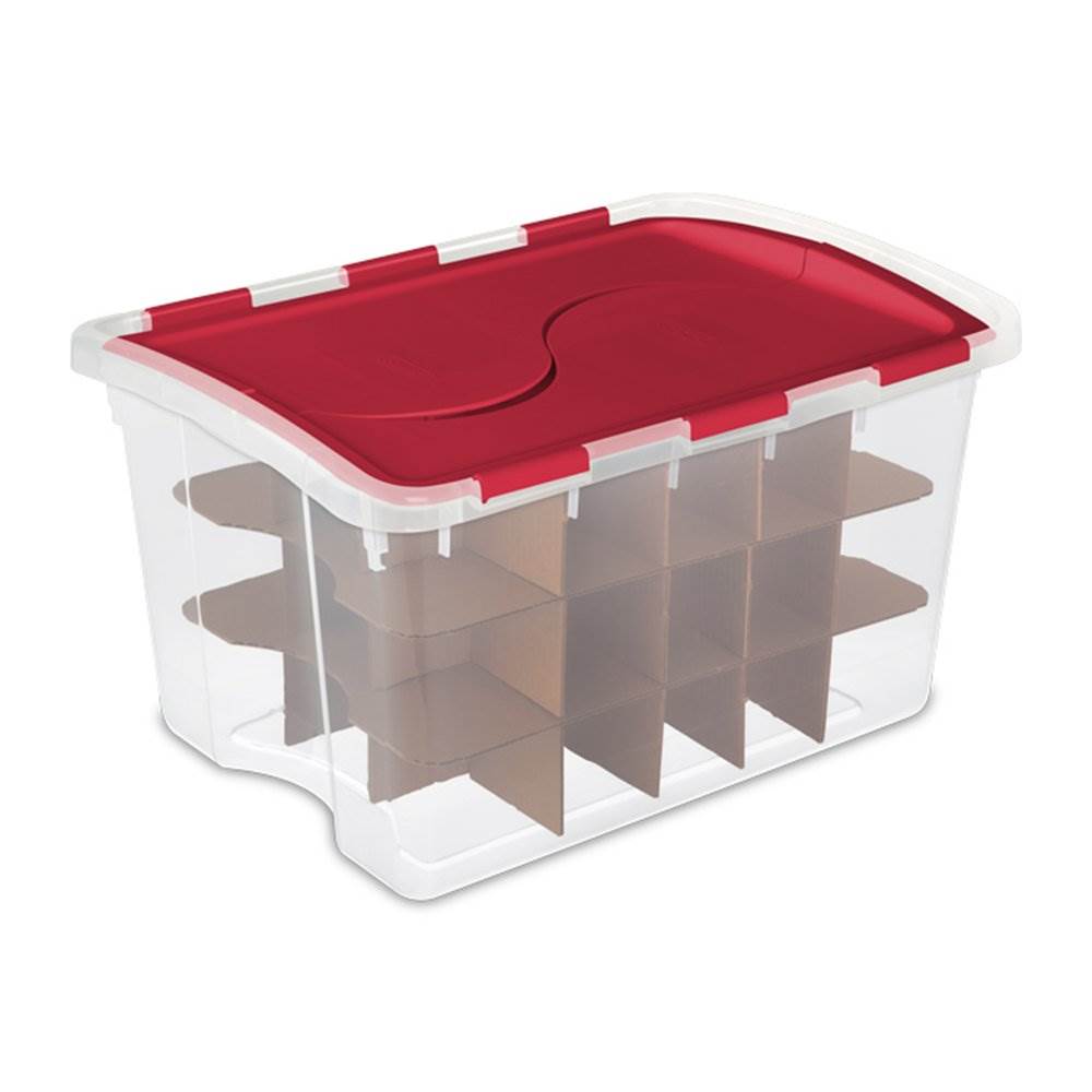 Sterilite 48 Quart Holiday Christmas 45 Ornament Storage Box (Open Box)
