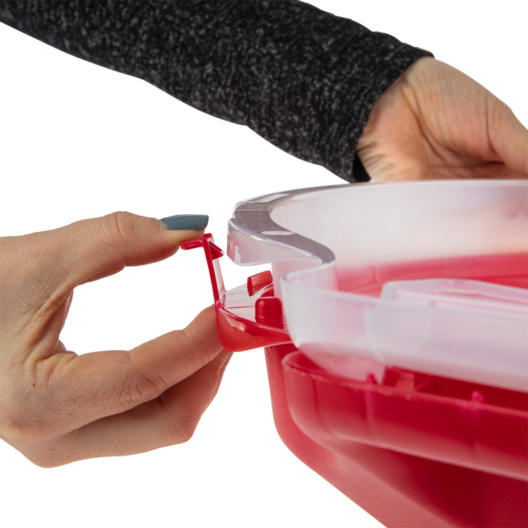 Sterilite Clear Lid Red Base Nesting Storage Christmas Wreath Box (12 Pack)