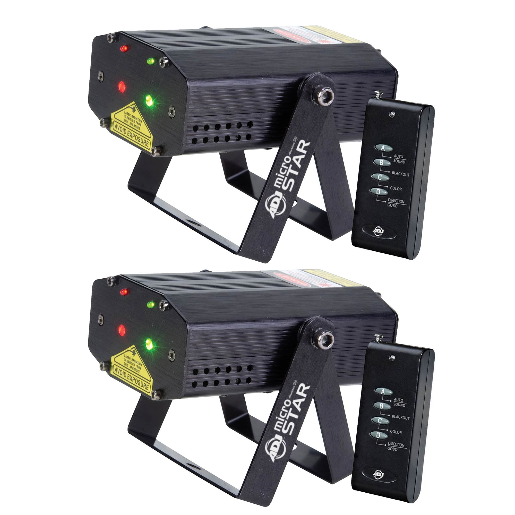American DJ Micro Star Green and Red Laser Effect with Wireless Remote (2 Pack)