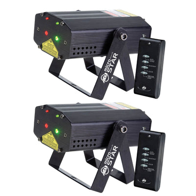 American DJ Micro Star Green and Red Laser Effect with Wireless Remote (2 Pack)