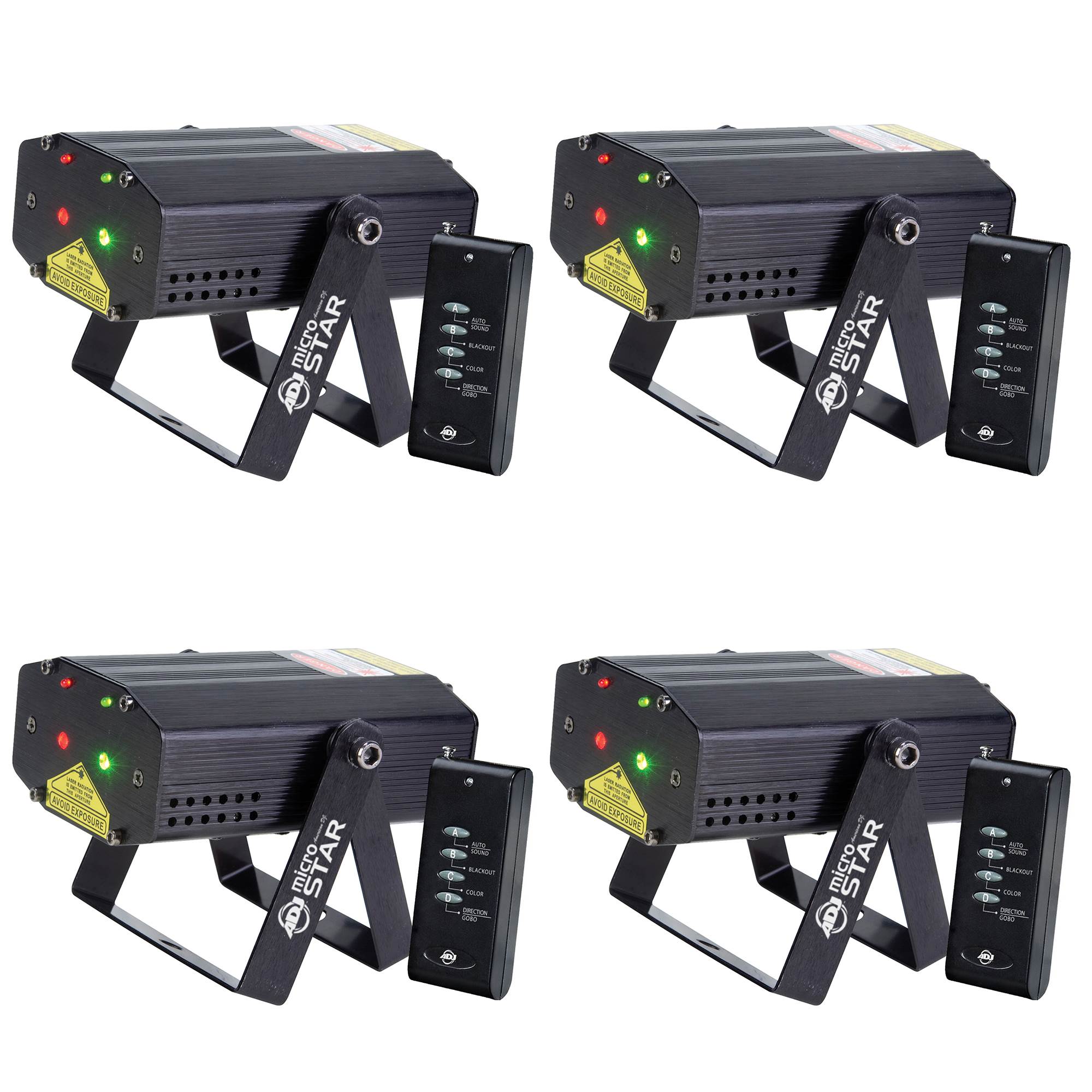 American DJ Micro Star Green and Red Laser Effect with Wireless Remote (4 Pack)