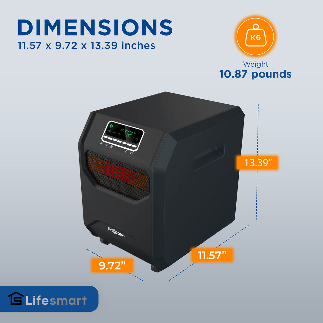 Lifesmart 4-Element Quartz Infrared Portable Electric Room Heaters (2 Pack) - VMInnovations