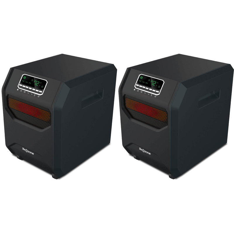 Lifesmart 4-Element Quartz Infrared Portable Electric Room Heaters (2 Pack)