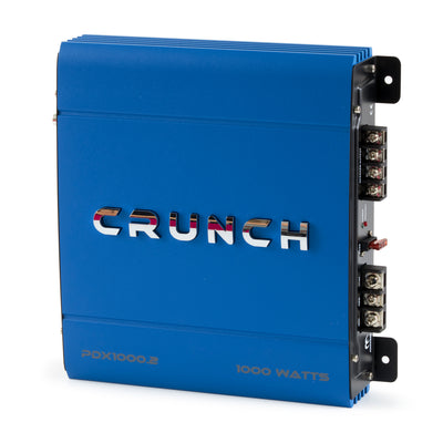 Crunch PowerDriveX 1000 Watt 2 Channel Blue A/B Car Stereo Amplifier (Open Box)