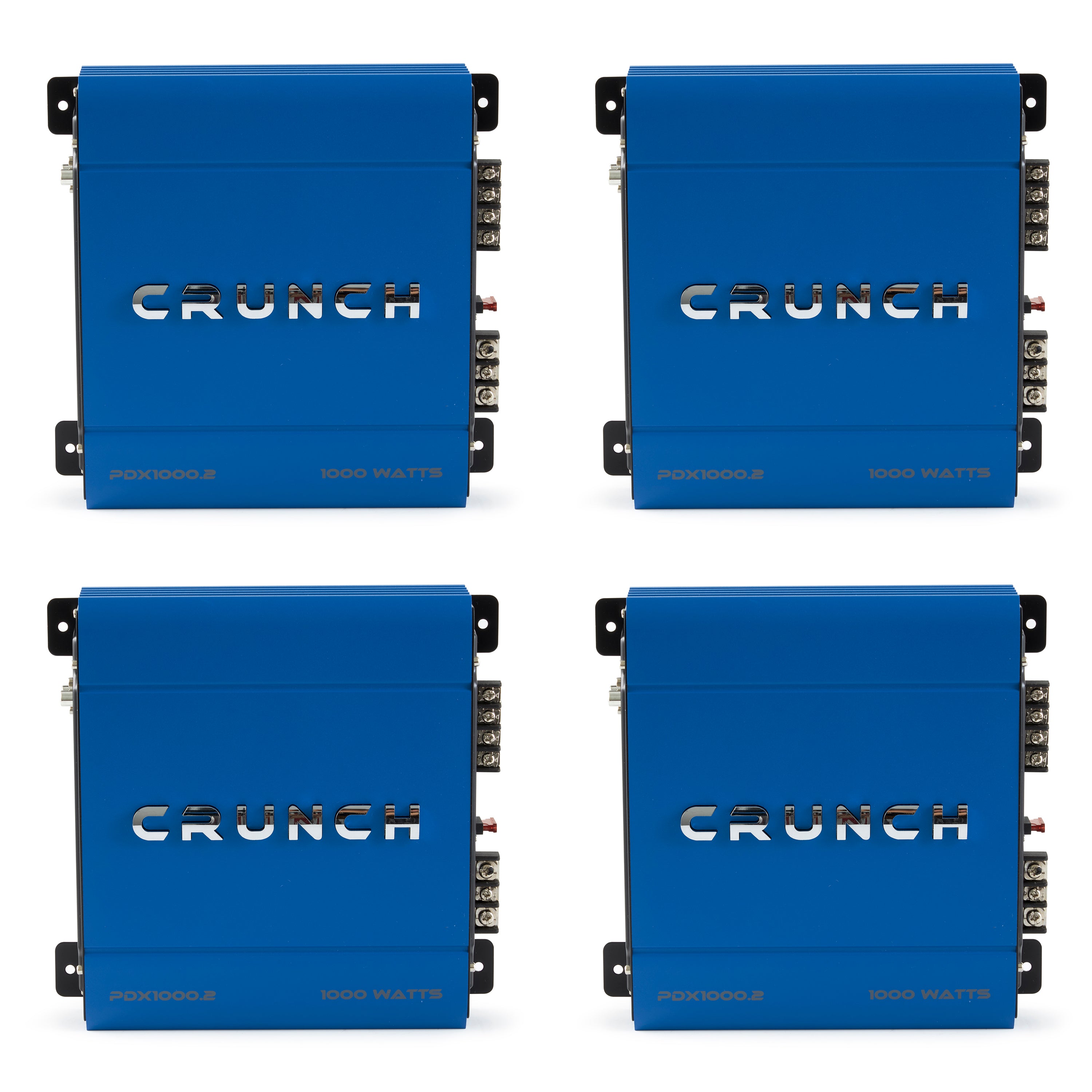 Crunch PowerDriveX 1000 Watt 2 Channel A/B Car Stereo Amplifier, Blue (4 Pack) - VMInnovations