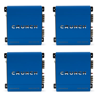 Crunch PowerDriveX 1000 Watt 2 Channel A/B Car Stereo Amplifier, Blue (4 Pack) - VMInnovations