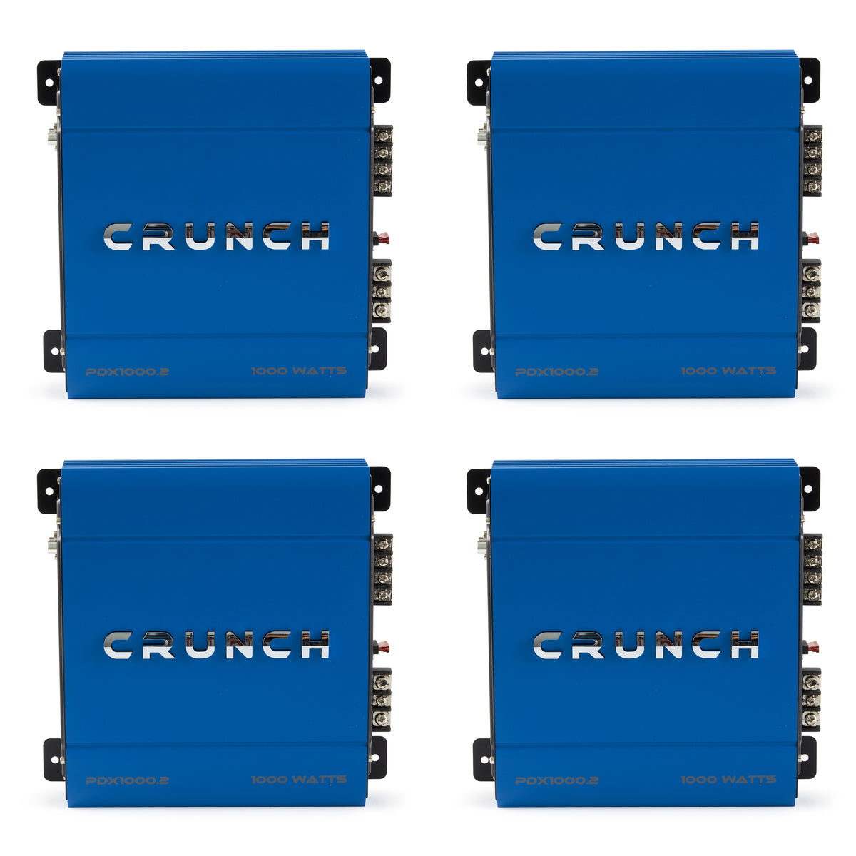 Crunch PowerDriveX 1000 Watt 2 Channel A/B Car Stereo Amplifier, Blue (4 Pack)