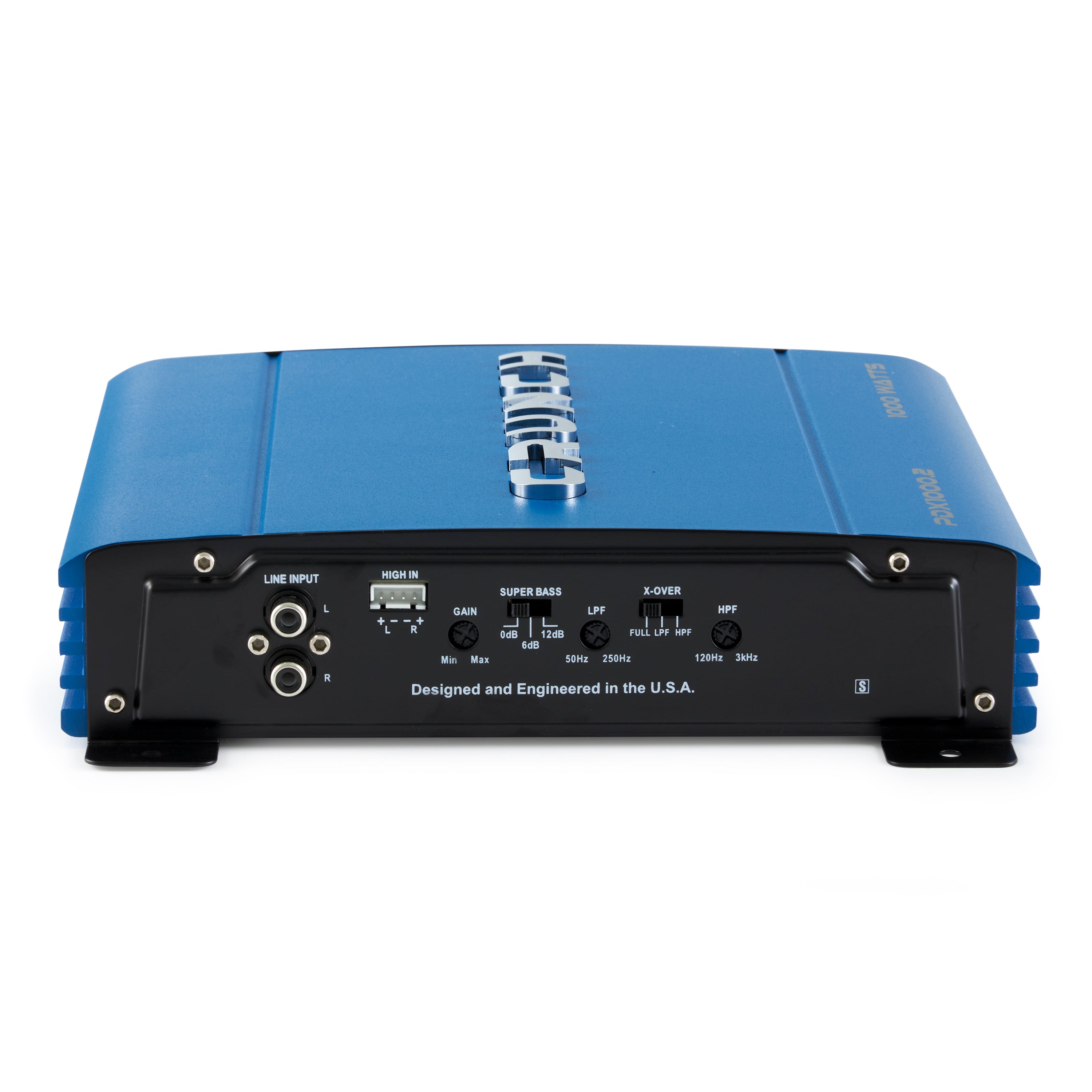 Crunch PowerDriveX 1000 Watt 2 Channel A/B Car Stereo Amplifier, Blue (4 Pack)