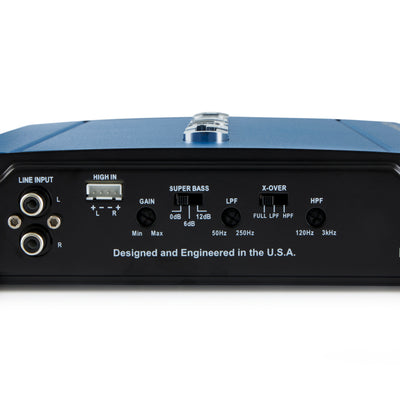 Crunch PowerDriveX 1000 Watt 2 Channel A/B Car Stereo Amplifier, Blue (4 Pack)