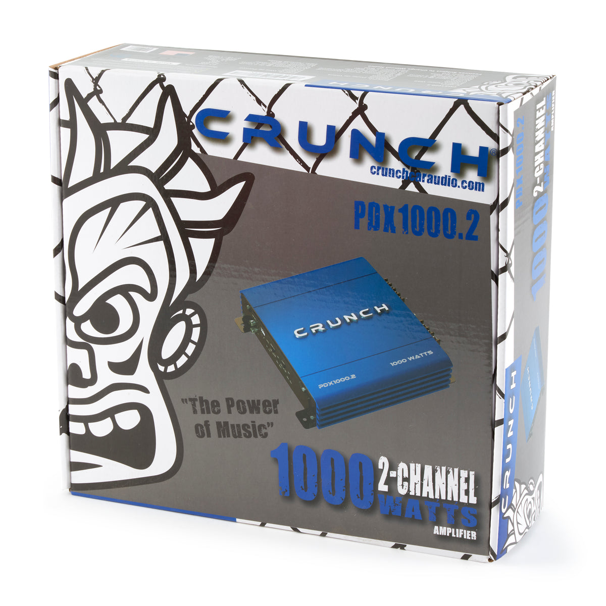 Crunch PowerDriveX 1000 Watt 2 Channel A/B Car Stereo Amplifier, Blue (4 Pack)