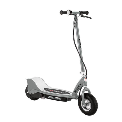Razor E325 Adult High Torque Electric Powered Scooter with Youth Helmet, Silver