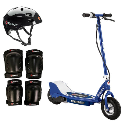 Razor E325 Adult High-Torque Electric Powered Scooter with Helmet & Pads, Navy