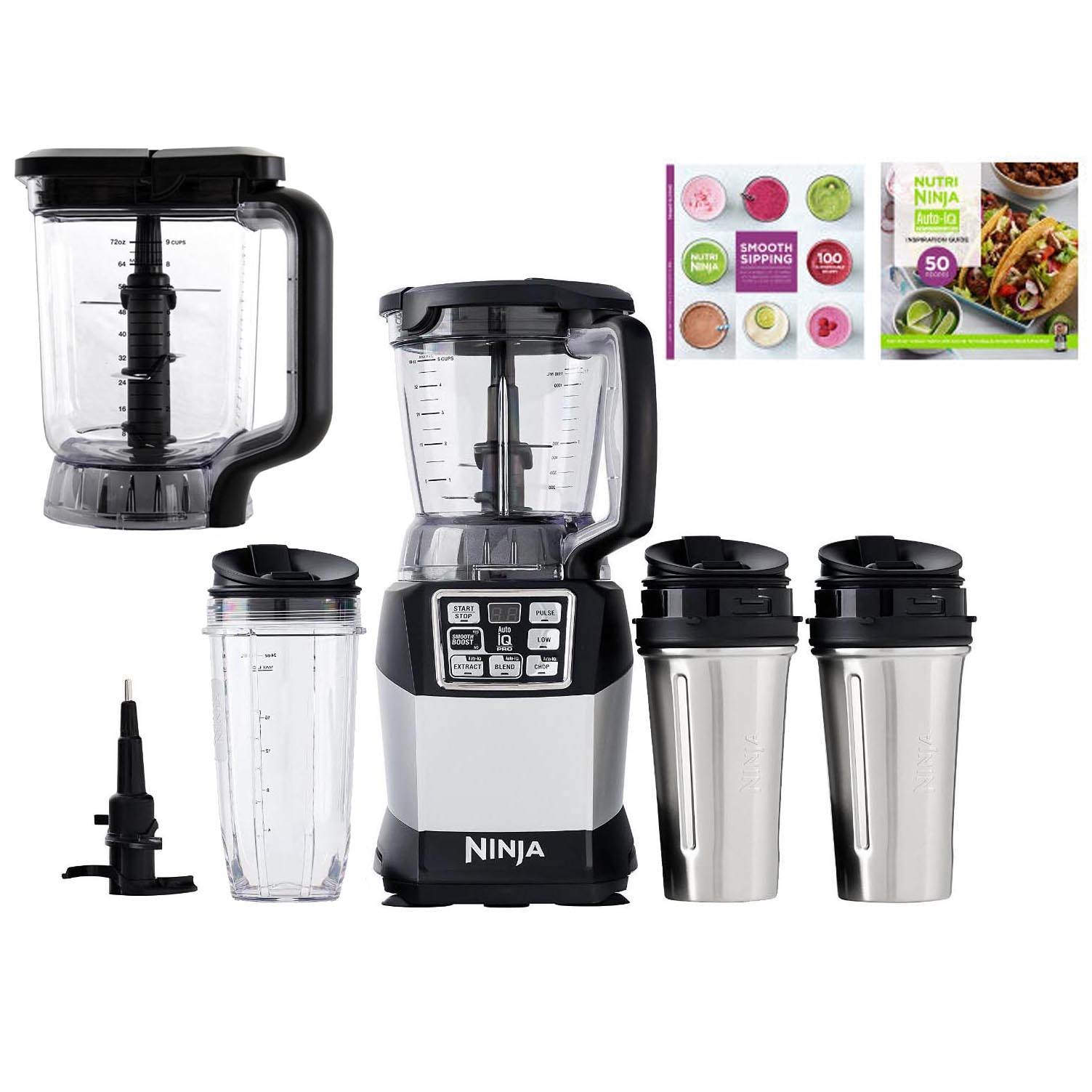 Ninja Auto IQ Blender System w/ 40 oz Bowl + 72 oz Pitcher + 3 Cups + Cook Book