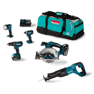 Makita 18 Volt LXT Lithium Ion Cordless 5 Piece Combo Power Tool Kit (Open Box)