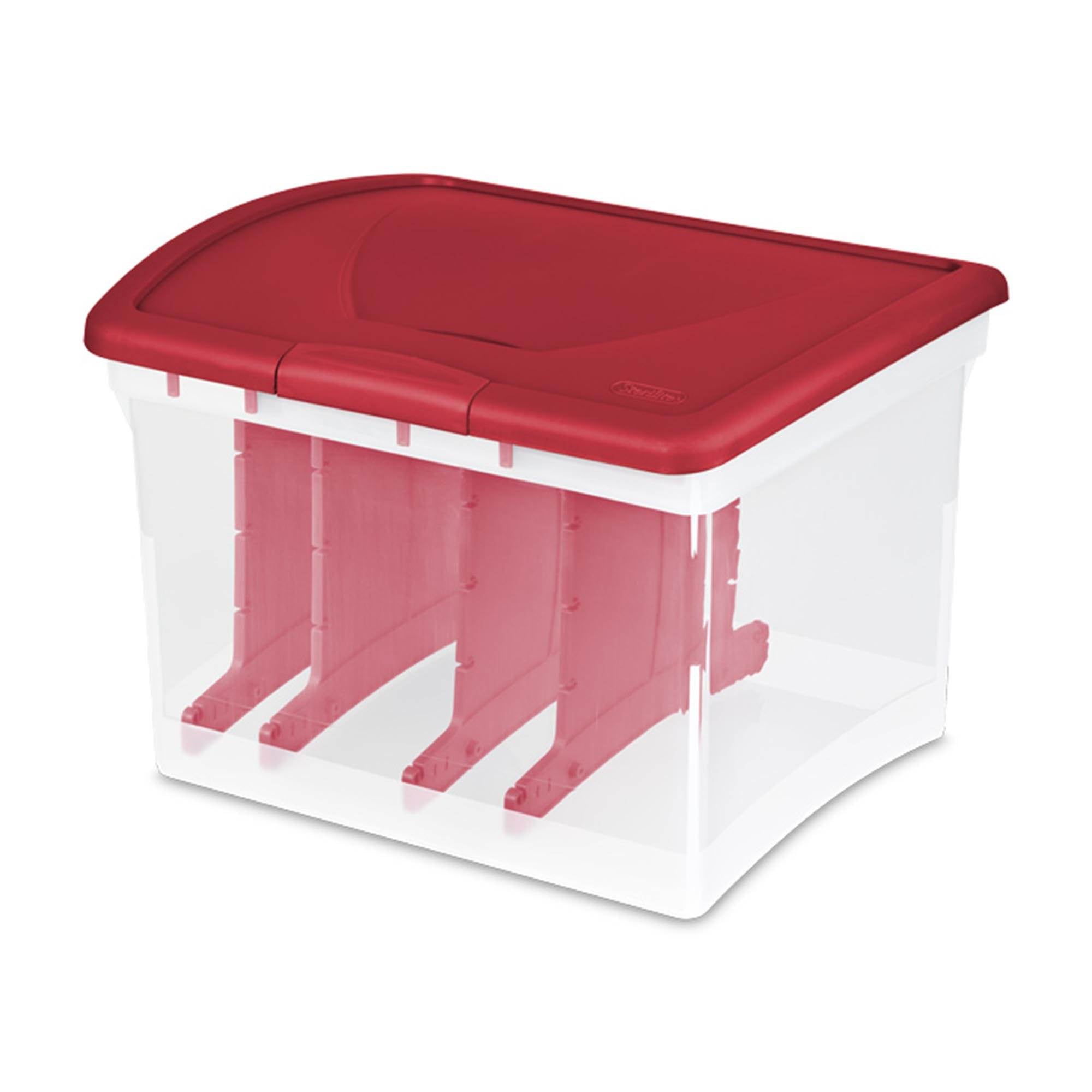 Sterilite Seasonal Christmas Light and Garland Storage Box, Clear (Open Box)
