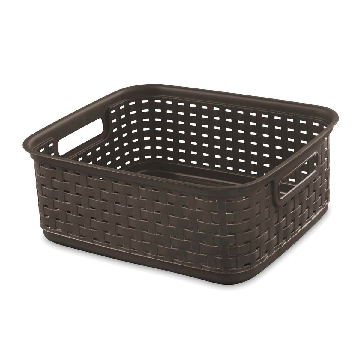 Sterilite Decorative Wicker-Style Short Weave Basket, Espresso (Open Box)
