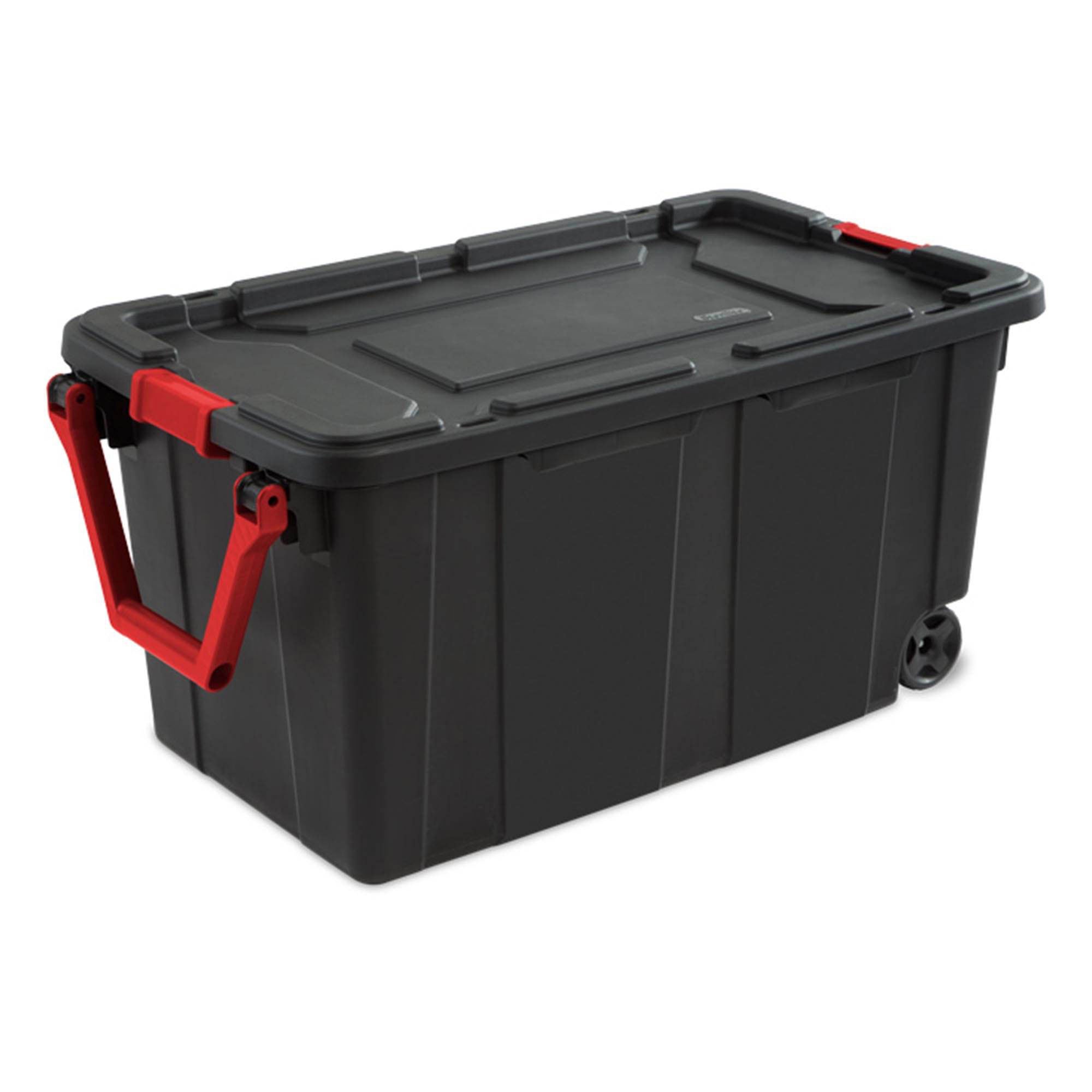 Sterilite Heavy Duty 40 Gallon Wheeled Industrial Storage Tote, Black | 14699002