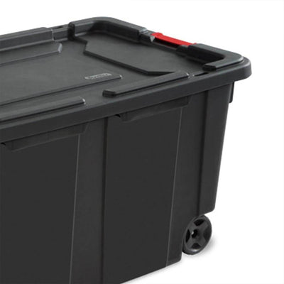 Sterilite Heavy Duty 40 Gallon Wheeled Industrial Storage Tote, Black | 14699002