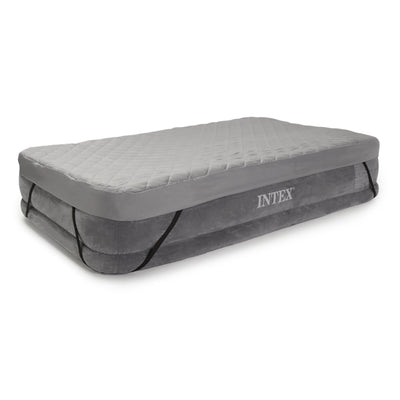 Intex 200 Thread Quilt Fitted Twin Size Airbed Mattress Cover, Gray (Cover Only)