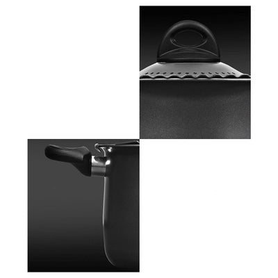 Bialetti 7265 Nonstick Aluminum 5 Quart Kitchen Pasta Pot w/ Strainer Lid, Black