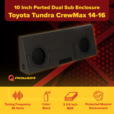 QPower Dual 10" Ported Sub Enclosure for Toyota Tundra Crew Max (Used)