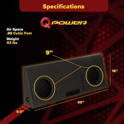QPower Dual 10" Ported Sub Enclosure for Toyota Tundra Crew Max | QBTUNDRA14210