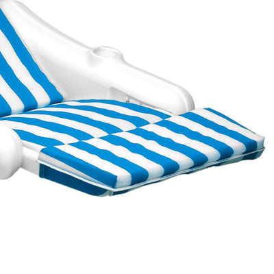 SunChaser Swimming Pool Padded Floating Luxury Lounge Chair, Blue (4 Pack)