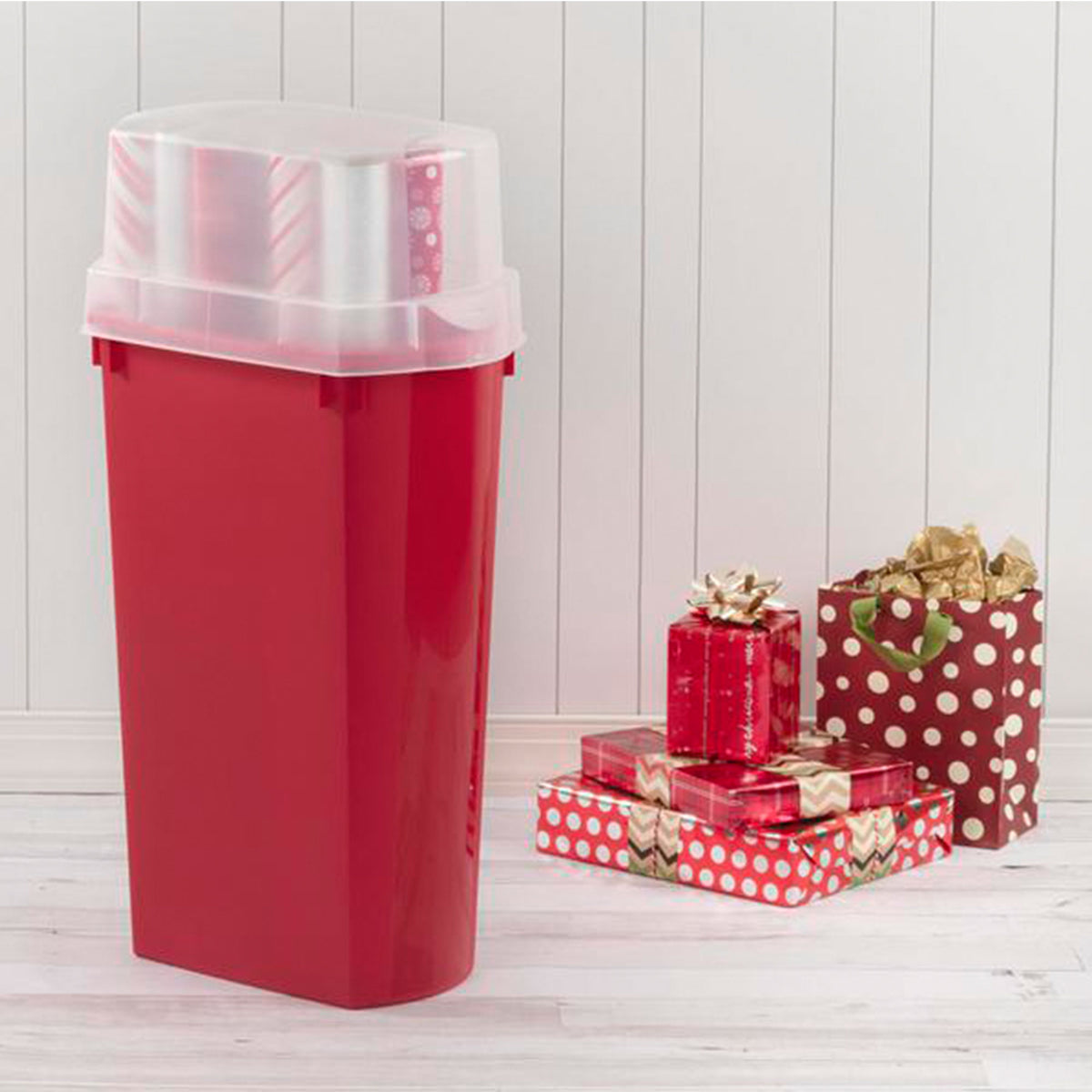 Sterilite 30 Inch Holiday Gift Wrapping Paper Storage Box with Lid (12 Pack)