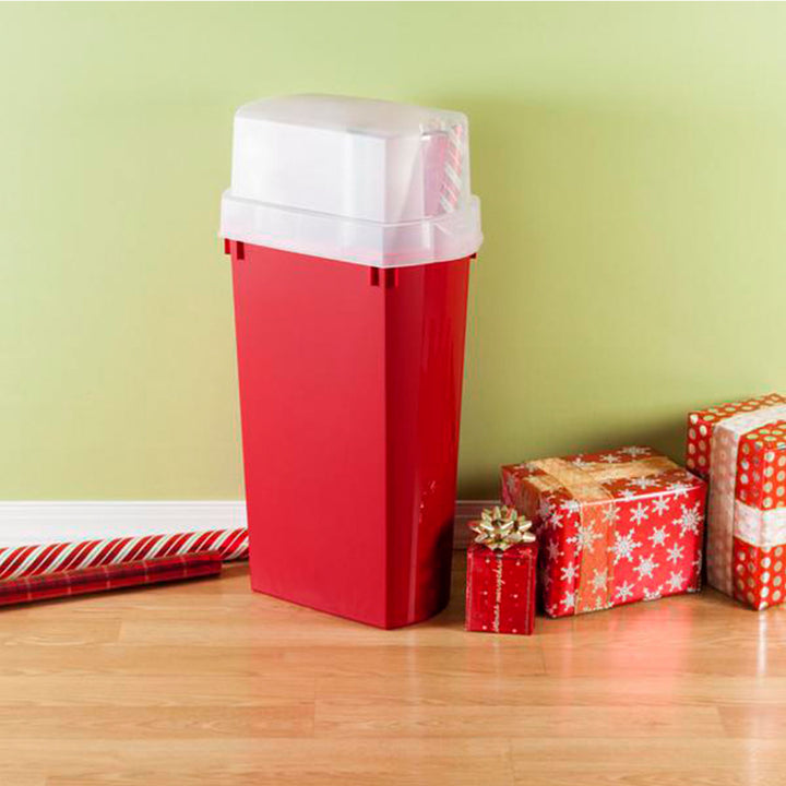 Sterilite 30 Inch Holiday Gift Wrapping Paper Storage Box with Lid (8 Pack)