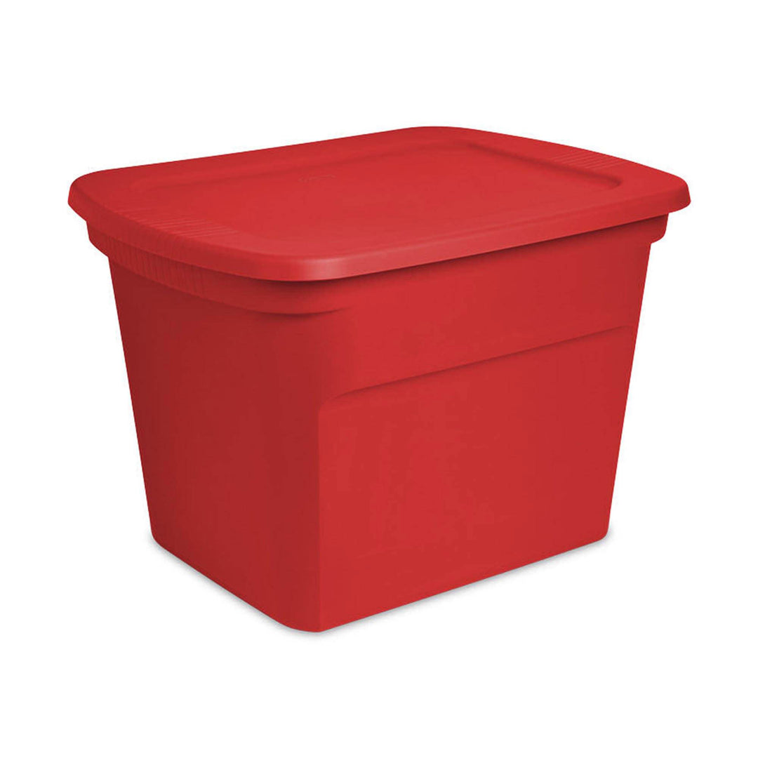 Sterilite 18 Gallon Plastic Stackable Storage Tote Container Bin, Red (16 Pack)