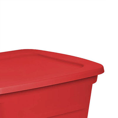 Sterilite 18 Gallon Plastic Stackable Storage Tote Container Bin, Red (16 Pack)