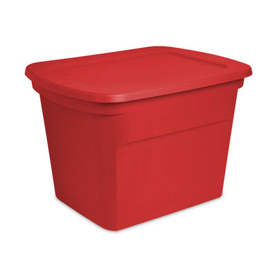 Sterilite 18 Gallon Plastic Stackable Storage Tote Container Bin, Red (8 Pack)