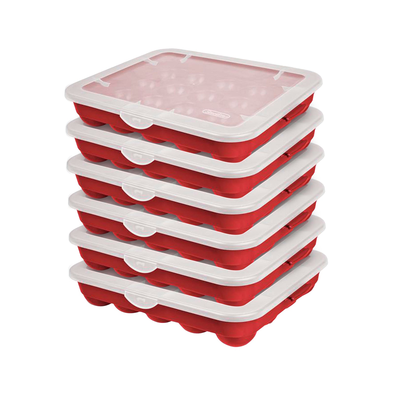 Sterilite 20 Compartment Christmas Holiday Ornament Box Storage Case (6 Pack) - VMInnovations