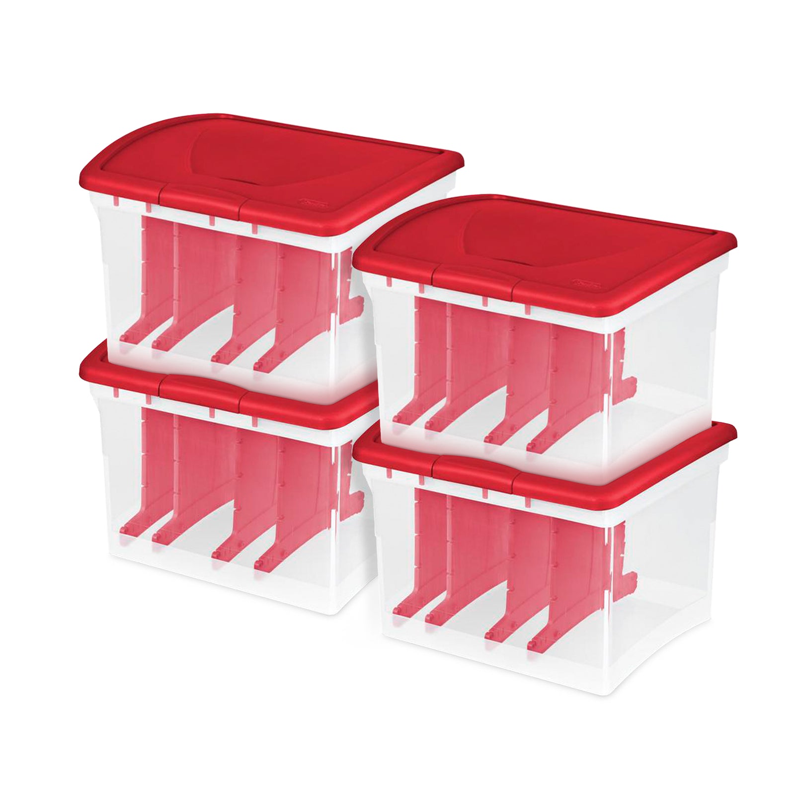 Sterilite Clear Christmas Light and Garland Holiday Storage Container (4 Pack) - VMInnovations