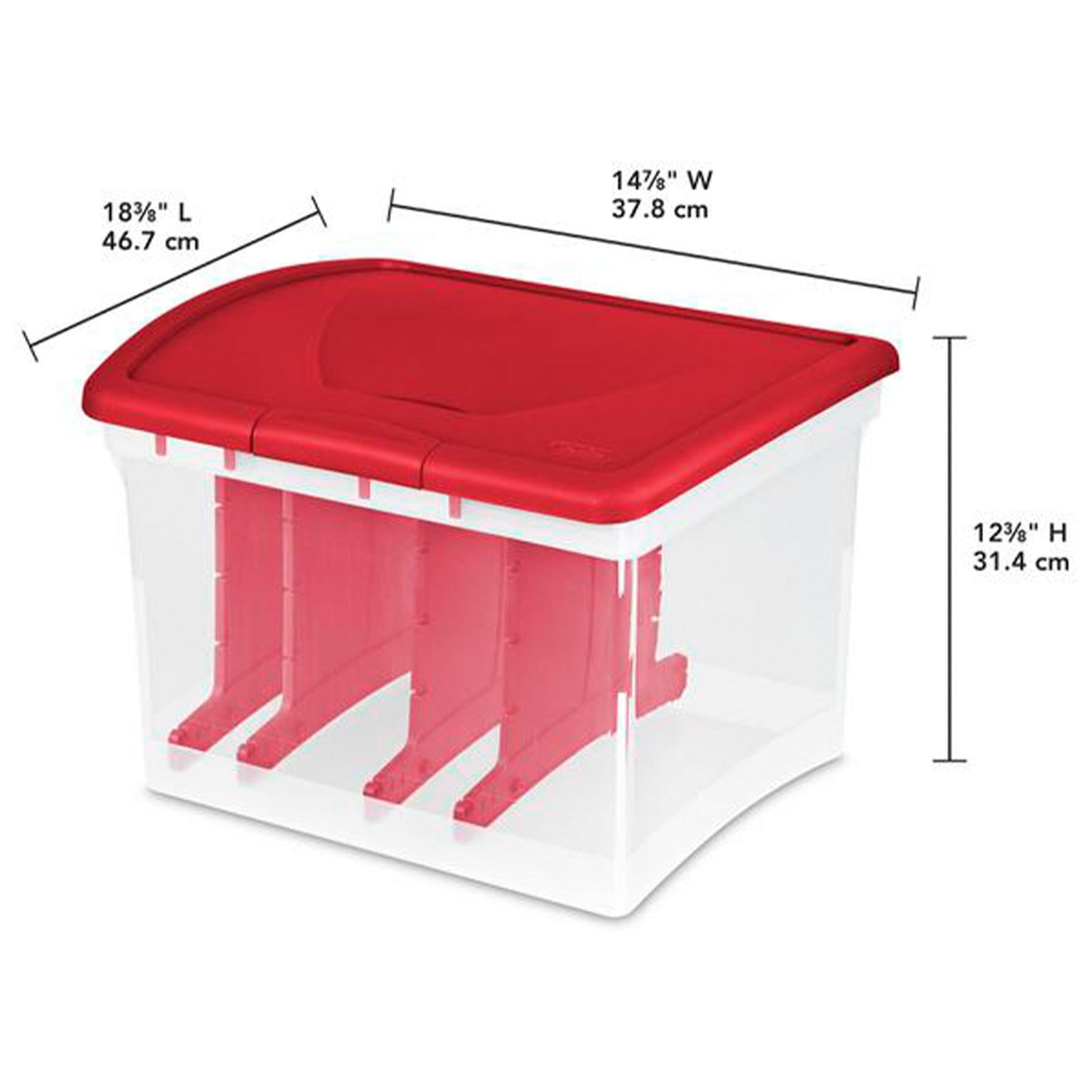 Sterilite Clear Christmas Light and Garland Holiday Storage Container (4 Pack) - VMInnovations