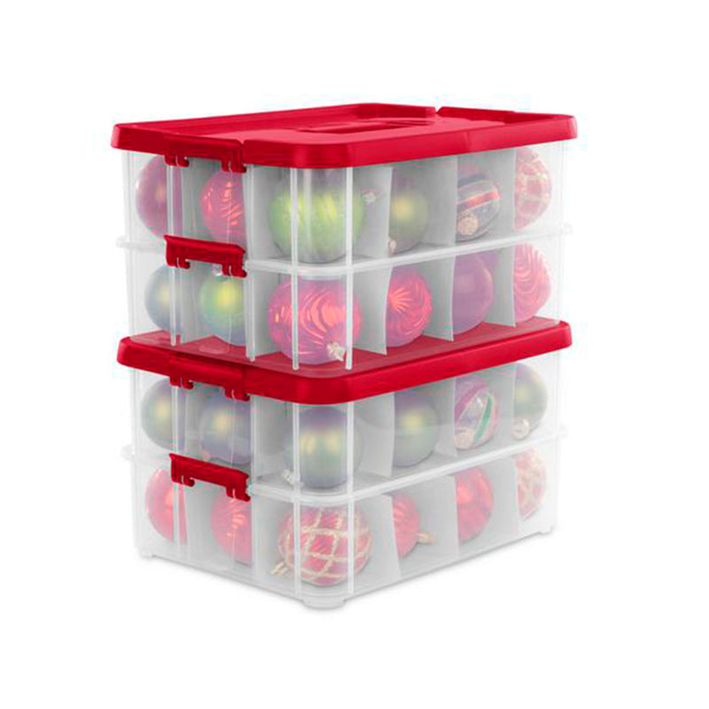 Sterilite 24 Compartment Stack & Carry Christmas Ornament Storage Box (12 Pack)