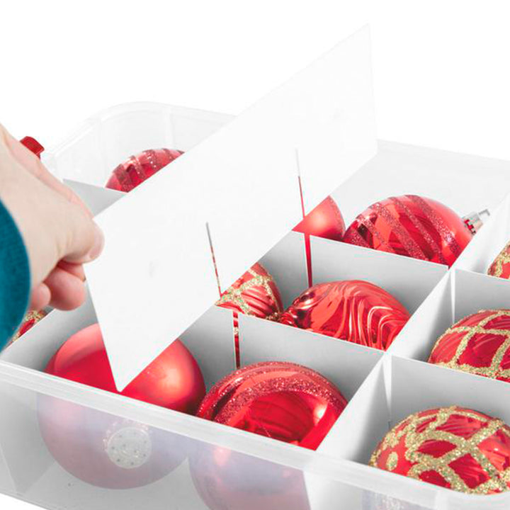 Sterilite 24 Compartment Stack and Carry Christmas Ornament Storage Box (8 Pack)