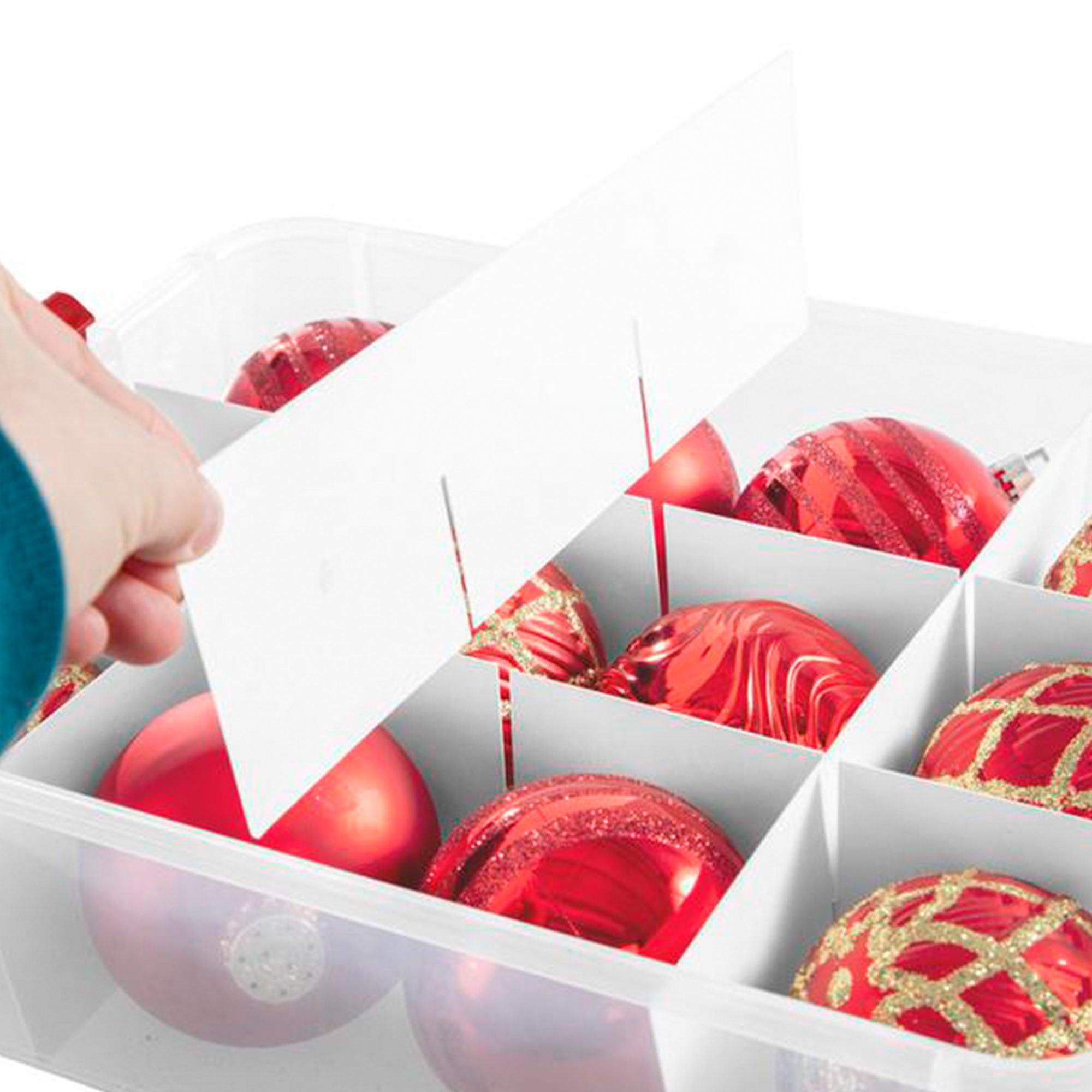 Sterilite 24 Compartment Stack and Carry Christmas Ornament Storage Box (4 Pack)