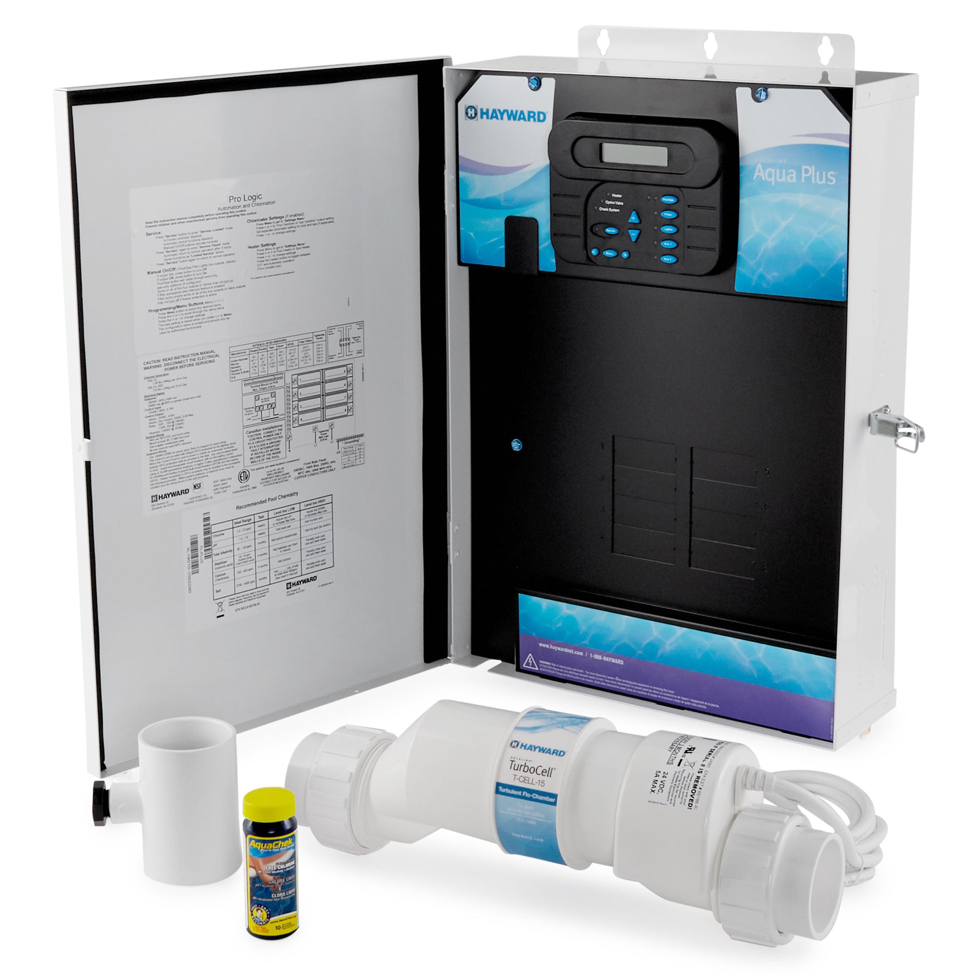 Hayward AquaPlus Chlorinator + 4 Relays & Valves, 2 Heaters, & T-Cell (Open Box)