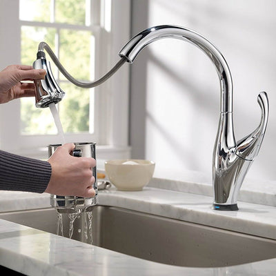 Delta Addison Single Handle Touch-Activated Kitchen Faucet, Chrome (Open Box)