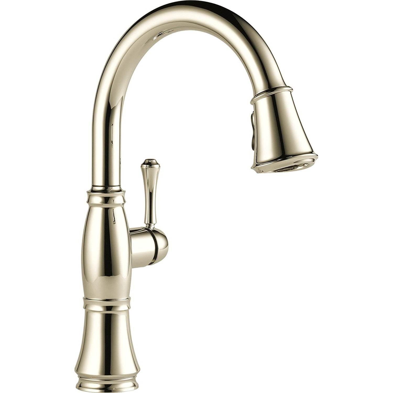 Delta Faucets Cassidy Single Handle Kitchen Faucet, Polished Nickel (Open Box)