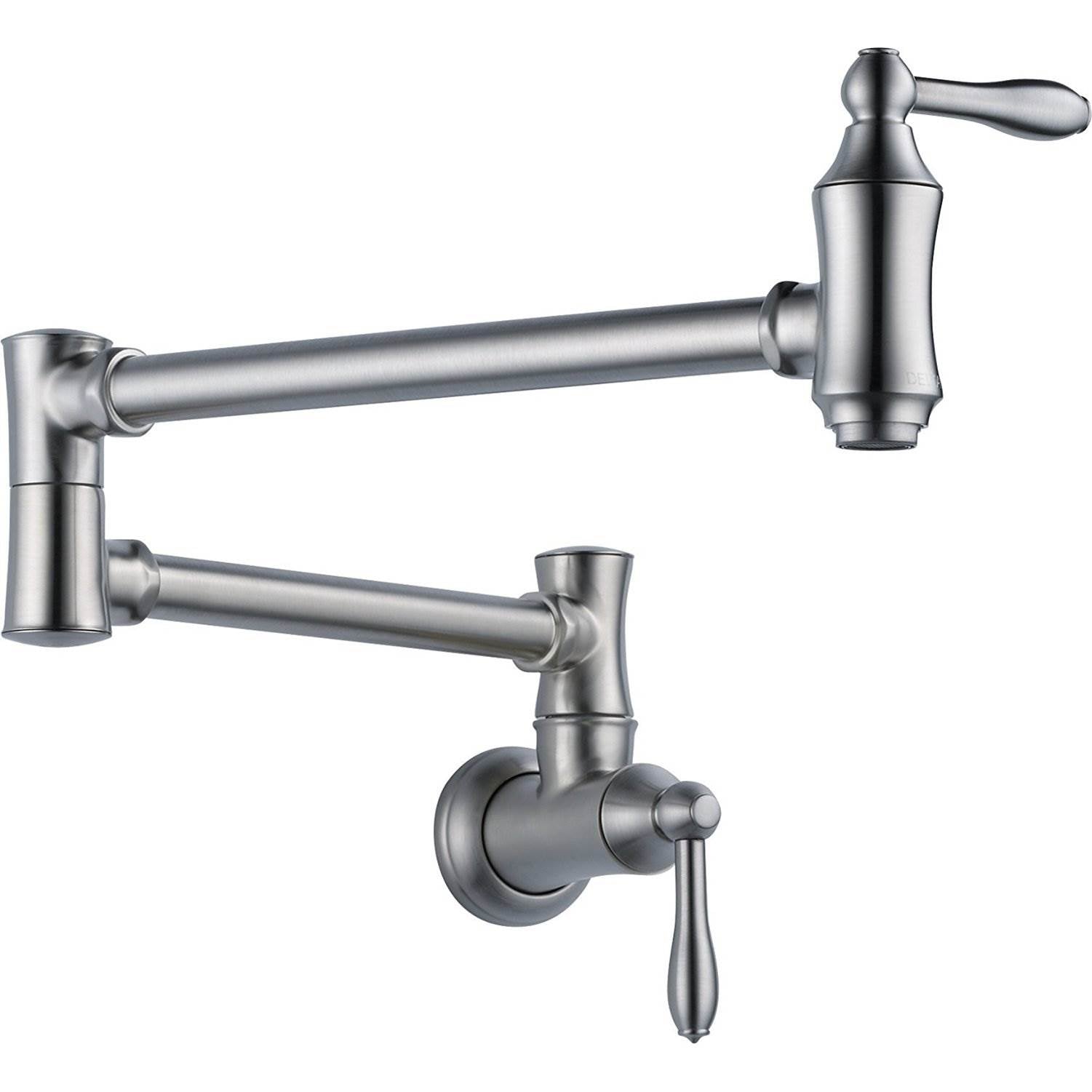 Delta Faucets Victorian Pot Filler Wall Faucet, Arctic Stainless (Open Box)