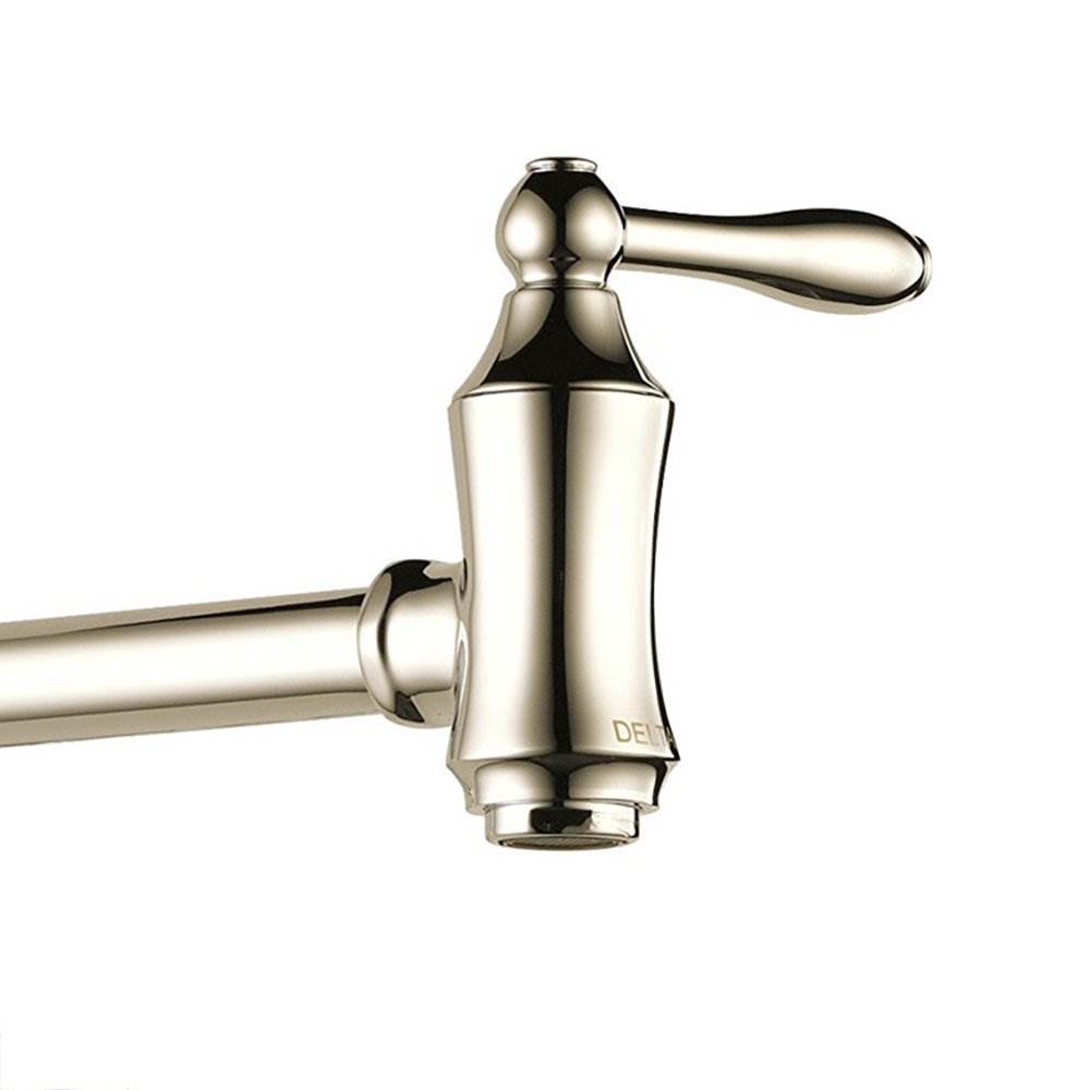 Delta Faucets Victorian Pot Filler Wall Faucet, Polished Nickel (Open Box)