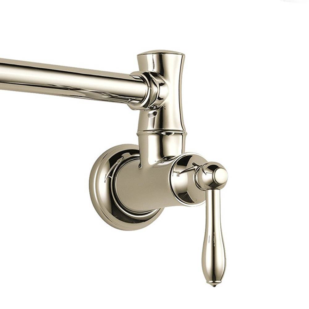 Delta Faucets Victorian Pot Filler Wall Faucet, Polished Nickel (Open Box)