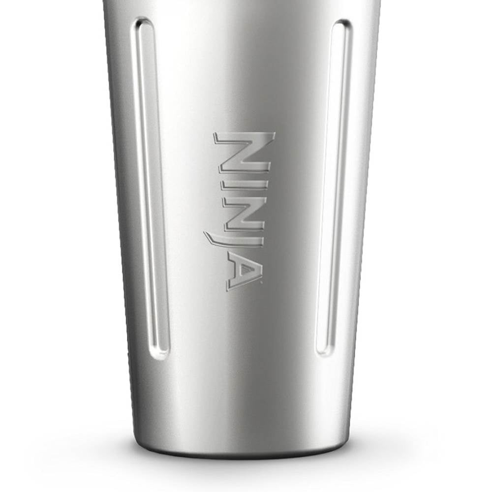 Nutri Ninja 24oz Stainless & Cup Lid w/100 Recipe Cookbook for Auto IQ Blenders
