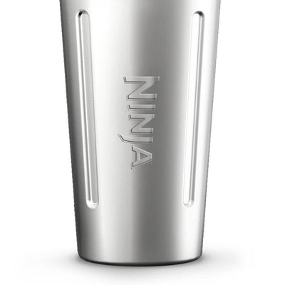 Nutri Ninja 24oz Stainless & Cup Lid w/100 Recipe Cookbook for Auto IQ Blenders