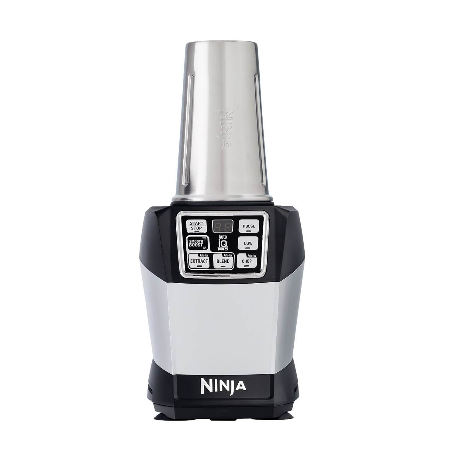 Nutri Ninja 24oz Stainless & Cup Lid w/100 Recipe Cookbook for Auto IQ Blenders