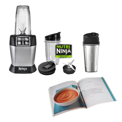 Ninja Auto-iQ Blender, 3 Nutri Cups, & Recipe Cook Book (Certified Refurbished)
