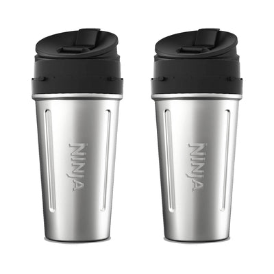 Ninja Stainless Steel Nutri Ninja Cup Sip & Seal Lid for Auto-IQ Series (2 Pack)