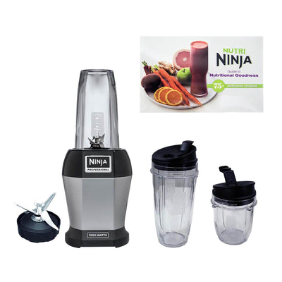 Nutri Ninja Pro 1000 Watt Blender, 2 Cups (Certified Refurbished) + Recipe Guide